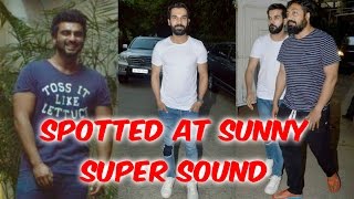 Arjun Kapoor, Rajkumar Rao And Madhu Mantena Spotted At Sunny Super Sound