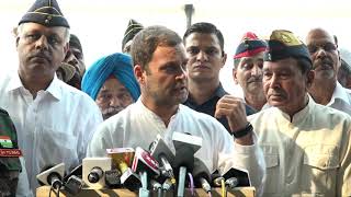 Congress President Rahul Gandhi addresses media on Rafale deal after meeting with Ex-Servicemen