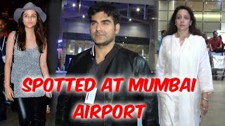 Parineeti Chopra, Arbaaz Khan, Hema Malini Spotted At Mumbai Airport