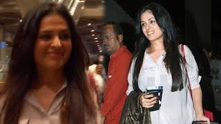 Anjana Sukhani returns from Colombo, speaks about RD Burman at Mumbai Airport