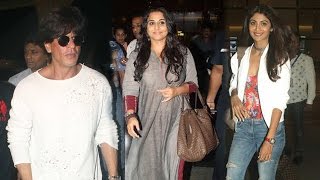 Shah Rukh Khan, Vidya Balan & Shilpa Shetty Kundra spotted at Mumbai Airport