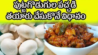 పుట్టగొడుగుల పచ్చడి తయారుచేసుకొనే విధానం | How to Cook Mushroom Curry in Telugu | Health Tips |