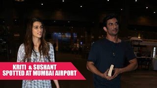 Sushant Singh Rajput and Kriti Sanon Spotted Together at Airport