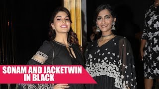 Jacqueline and Sonam Make Jaws Drop As Both Twin In Black At Gauri Khan’s Restaurant Opening