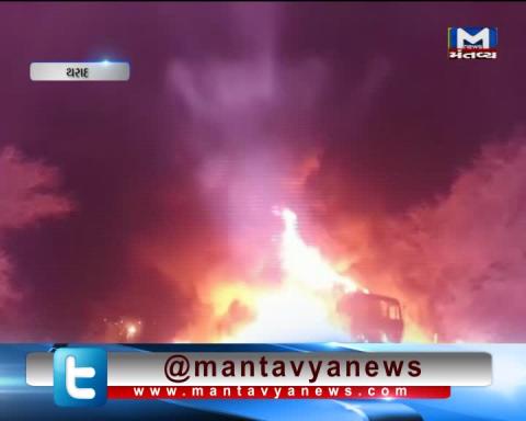 Tharad: Fire breaks out in the trailer truck on Sanchore highway | Mantavya News