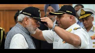 PM Modi felicitates crew of INS Arihant on  completion of Nuclear Triad in New Delhi.