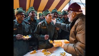 PM Modi interacts with the jawans of the Indian Army & ITBP at Harsil in Uttarakhand.