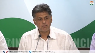 AICC press Briefing By Manish Tewari at Congress HQ on the Govt-RBI Feud