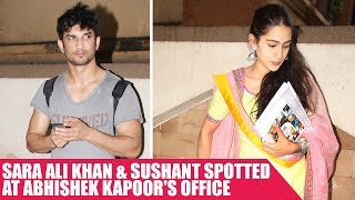 Sara Ali Khan and Sushant Singh Rajput Spotted at Abhishek Kapoor's Office