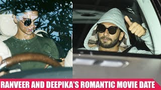 Ranveer Singh and Deepika Padukone Goes On a ROMANTIC Movie Date