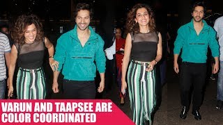 Varun Dhawan and Taapsee Pannu Looked Lovely In Their Color Coordinated Outfits