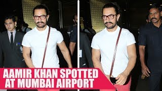 Actor Aamir Khan clicked at Mumbai airport