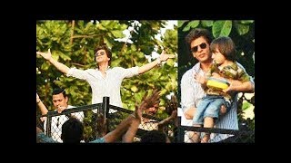 SRK & AbRam Greet Fans Outside Mannat On His 52nd Birthday - FULL VIDEO