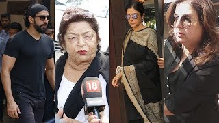 Farhan Akhtar, Saroj Khan, Tabu, Farah Khan Pay Visit To Anil Kapoor's House For Condolence