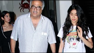 Janhvi Kapoor and Khushi Kapoor Spotted At Bastian With Father Boney Kapoor