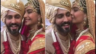 Sonam Kapoor KISSING Husband Anand Ahuja During Varmala