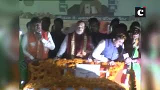 Amit Shah holds road show in MP’s Maihar