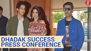 Janhvi Kapoor, Ishaan Khatter, Karan Johar At 'Dhadak's Success Press Conference