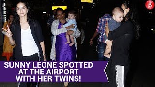 Sunny Leone Spotted At The Airport With Her Cute Twins!