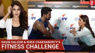 Saqib Saleem Challenges Rhea Chakraborty For Squats | D:FY Brand Launch!