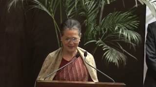 UPA Chairperson Smt. Sonia Gandhi speaks at the Indira Gandhi Award Ceremony