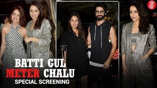 Shahid Kapoor, Shraddha Kapoor and Yami Gautam at the special screening of 'Batti Gul Meter Chalu'