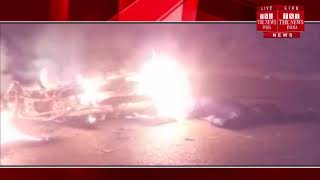 Jaunpur ] जौनपुर में दो बाइको की आमने - सामने टक्कर, दोनों बाइको में लगी आग, दोनों बाइक सवार की मौत