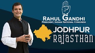 LIVE: Congress President Rahul Gandhi addresses a public gathering in Jodhpur, Rajasthan