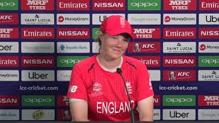 England player Anya Shrubsole   post match press conference