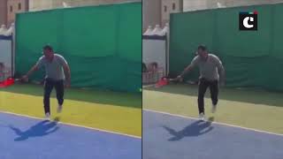 MS Dhoni spotted playing tennis ahead of tournament