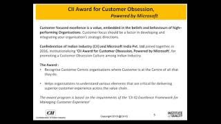 1st CII Award for Customer Obsession