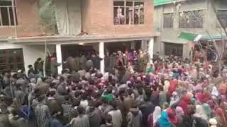 Locals Protest In Budgam After Killing Of Militants