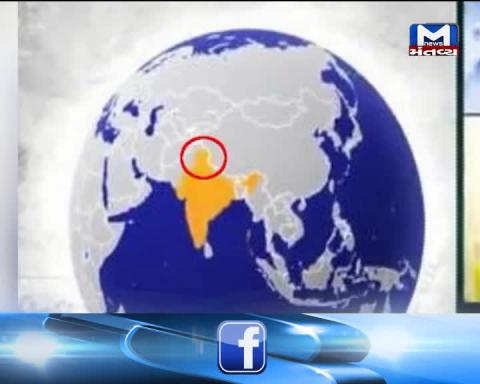 In a video posted by Gujarat CM's Office, Kashmir is missing from India's map