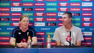 17 July, Bristol - England - Heather Knight and Mark Robinson pre match press conference