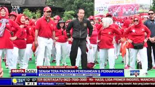Jokowi Ikut Senam Tera Bareng 20 Ribu Peserta di Kebun Raya Bogor