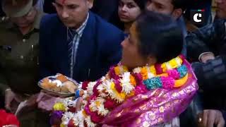 Nirmala Sitharaman offers prayer at Bankey Bihari Temple in Vrindavan