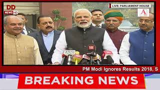 PM Modi Ignores Results2018, Speaks On Winter Parliament Session Instead