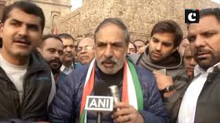 Anand Sharma plays drums during celebrations at Lodhi Garden