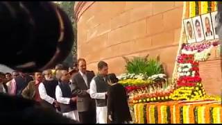 Congress President Rahul Gandhi pays homage to martyrs of Parliament Attack