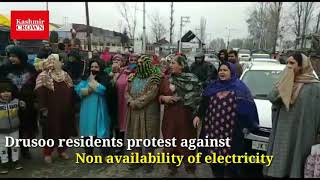 Drusoo residents protest against non availability of electricity..
