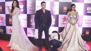 Salman Khan, Katrina Kaif And Mouni Roy At Star Screen Awards 2018 Red Carpet