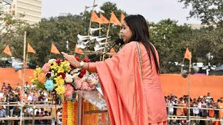राम मंदिर निर्माण को लेकर गुजरात में आयोजित विशाल धर्मसभा में साध्वी सरस्वती देवी का जोरदार भाषण