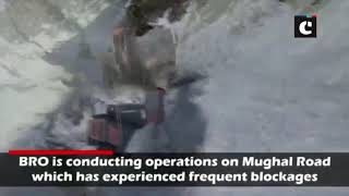 Snow clearance operations underway at historical Mughal Road in Rajouri