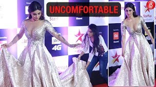 Mouni Roys Oops moment at Star Screen Awards 2018 Red Carpet