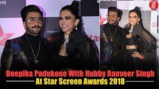 Newlyweds Ranveer Singh and Deepika Padukone at Star Screen Awards 2018 Red Carpet