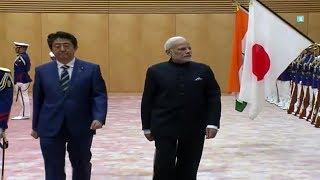 PM Modi accorded a ceremonial welcome in Japan