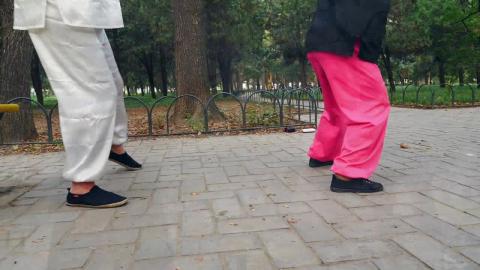 Practicing tai chi at the Temple of Heaven