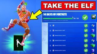 How to Get Take the Elf Emote - Day 8 REWARD - 14 Days of Fortnite Challenges for FREE Rewards