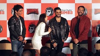 Ranveer Sara Ali Khan & Rohit Shetty At the Press Meet For The Use Of Trademark Of Simmba Beverages