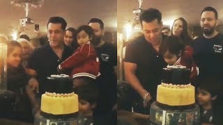 Salman Khan CUTS CAKE With Nephew AHIL At PANVEL Farm House